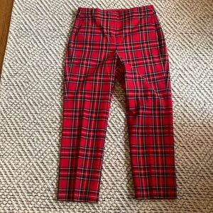 JCrew size 8 red plaid pants.